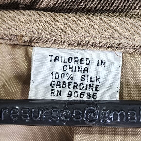Mens Tan Cypress Grove 100% Silk Gaberdine Blazer Jacket 3 Button Long Sleeve M - Picture 6 of 12
